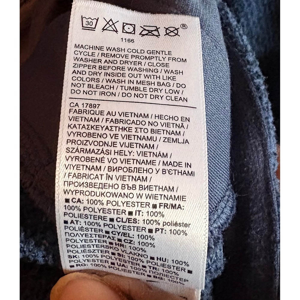 ATHLETA Blue Herringbone Stroll Fleece Full Zip‎ Jacket Women Plus Size 2X - Picture 10 of 10